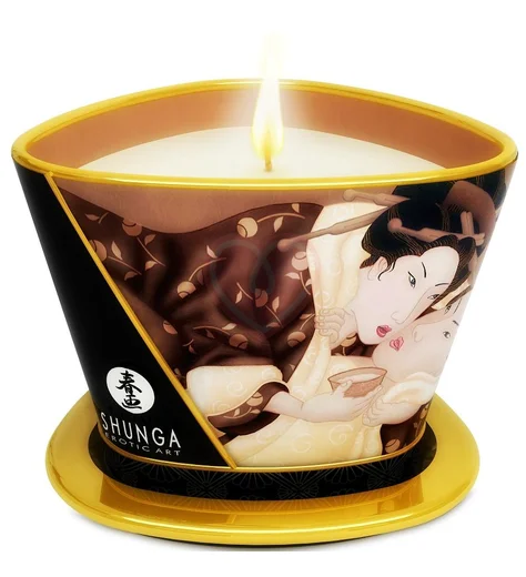 Массажное аромамасло в виде свечи Shunga Excitation Chocolate Шоколад 170 мл фото 1