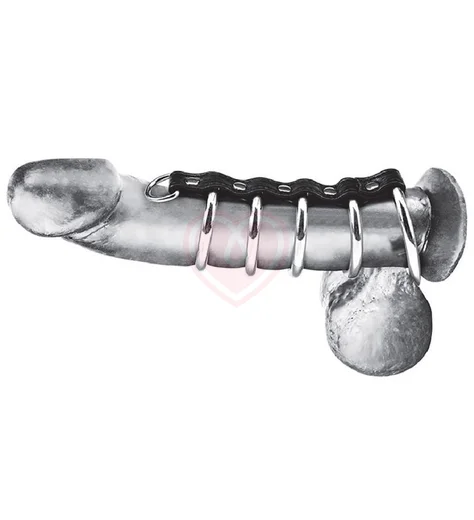 Хомут для члена с 5 металлическими кольцами Gates of Hell фото 1