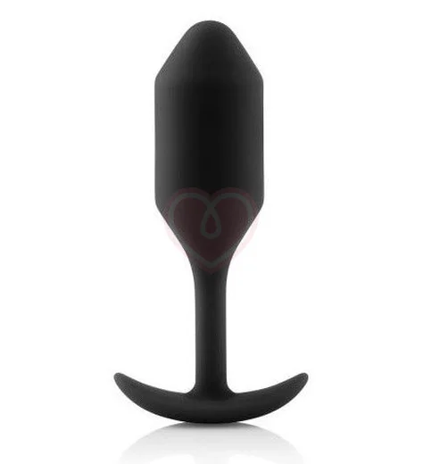 Утяжелённая анальная пробка для ношения b-Vibe Snug Plug 2 малая чёрная фото 1