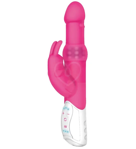 Вибратор хай-тек с ротацией Beads Rabbit розовый фото 1