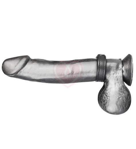 Кожаное кольцо на член на клепках Snap Cock Ring 4 см фото 1