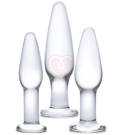 Набор из 3 стеклянных анальных пробок Glas Anal Set фото 1