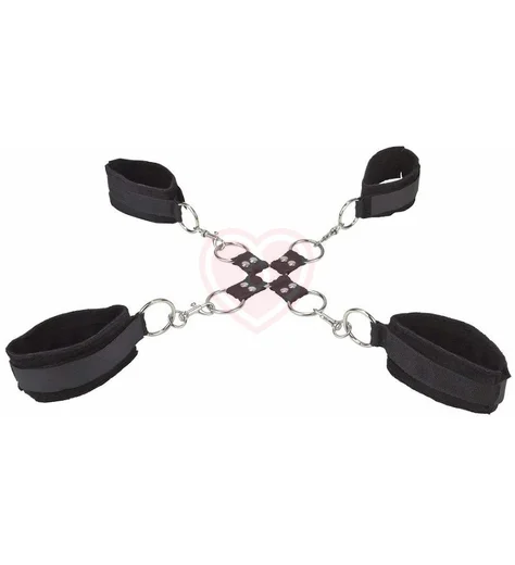 Наручники и оковы с крестообразным креплением Ouch! Velcro Hand and Leg Cuffs фото 1