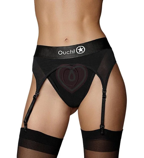 Пояс для страпона с подвязками и вибропулей Ouch! фото 1