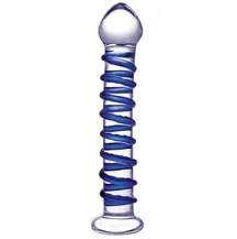 Фаллоимитатор из стекла Blue Spiral