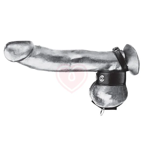 Болстретчер на кнопках с кольцом для грузов Cock Ring with Ball Stretcher фото 1