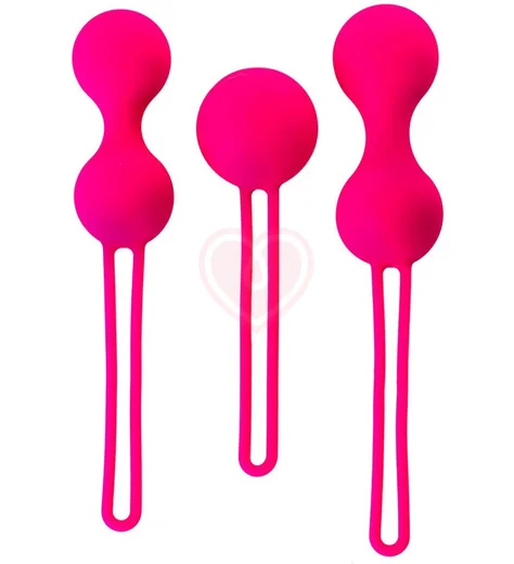 Набор из 3 вагинальных шариков со смещённым центром ToyFa A-Toys розовые фото 1