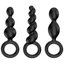 Набор чёрных анальных стимуляторов Satisfyer Plugs