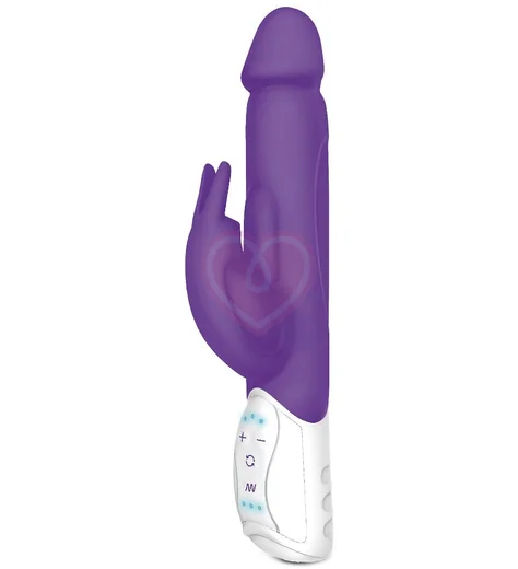 Вибратор с клиторальной стимуляцией и пульсацией Realistic Rabbit фиолетовый фото 1