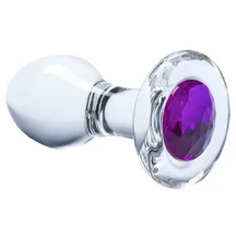 Стеклянная анальная пробка Glas Bling Bling со стразом