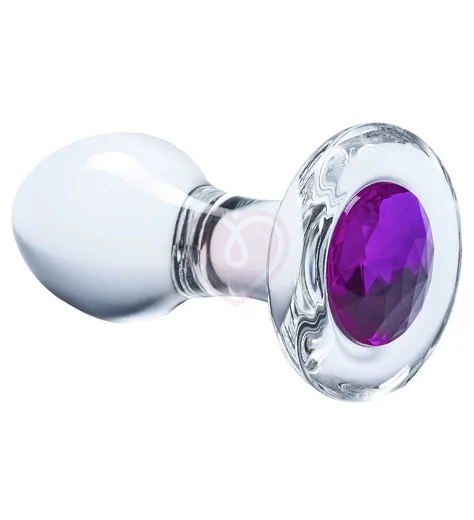 Стеклянная анальная пробка Glas Bling Bling со стразом фото 1