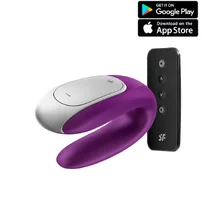 Парный вибратор Satisfyer Double Fun с управлением от приложения или пульта фиолетовый