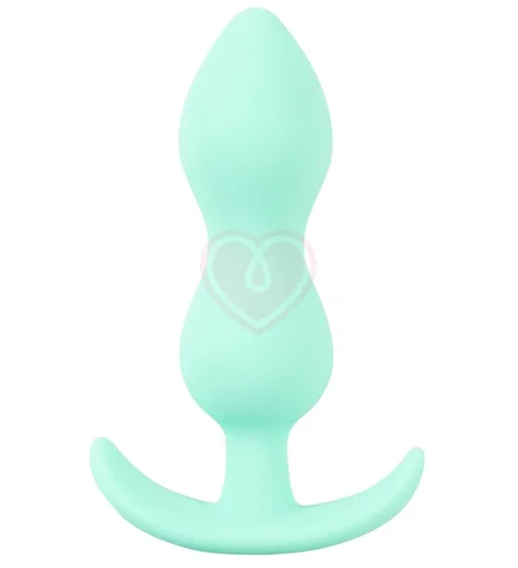 Рельефная анальная пробка Cuties Plugs зеленая фото 1