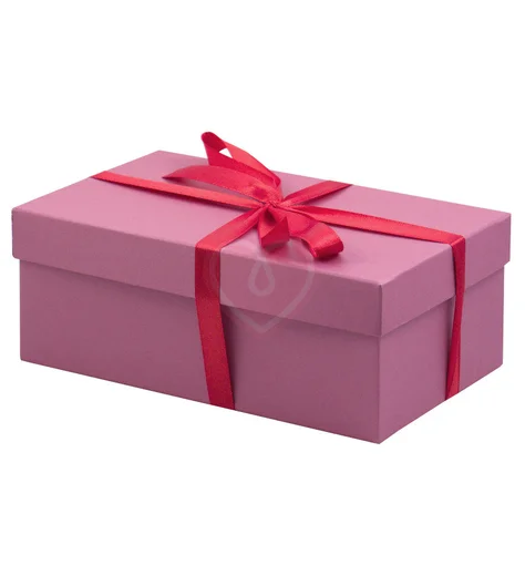 Подарочная коробка Мальва 19х12 см дымчато-розовая фото 1