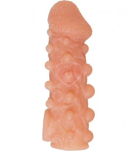 Насадка с шариками и отверстием для мошонки Kokos Cock Sleeve CS010-M фото 1