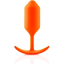 Утяжелённая анальная пробка для ношения b-Vibe Snug Plug 3 средняя оранжевая