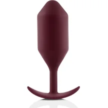 Утяжелённая анальная пробка для ношения b-Vibe Snug Plug 5 большая бордовая