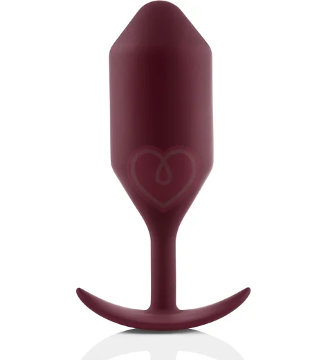 Утяжелённая анальная пробка для ношения b-Vibe Snug Plug 5 большая бордовая фото 1