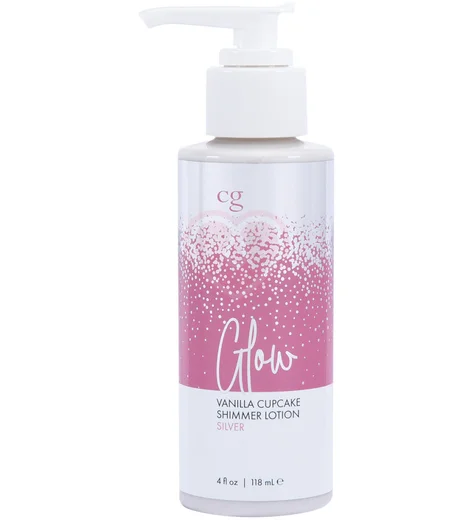 Мерцающий лосьон для тела CG Glow Vanilla Cupcake Shimmer Lotion с серебряными блестками и запахом в фото 1