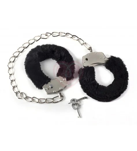 Меховые ножные оковы Bondage Collection чёрные фото 1
