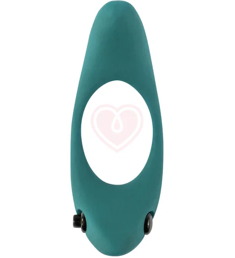 Эрекционное кольцо с двумя вибропулями Pure Passion Lunar зелёное фото 1