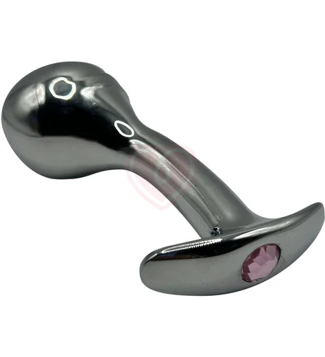 Изогнутая анальная пробка для ношения Kanikule Small серебряного цвета фото 1