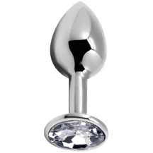 Анальная пробка Alive Mini Metal Butt Plug M с прозрачным кристаллом