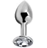 Анальная пробка Alive Mini Metal Butt Plug M с прозрачным кристаллом фото 1