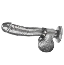 Кожаное кольцо на член на клепках Snap Cock Ring 5 см
