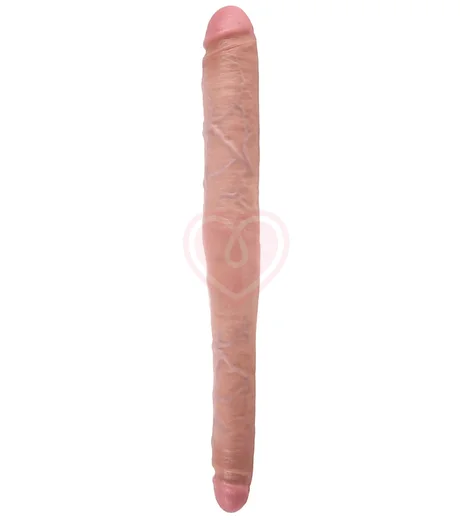 Фаллоимитатор двухсторонний гибкий King Cock Tapered Double Dildo 43 см телесный фото 1