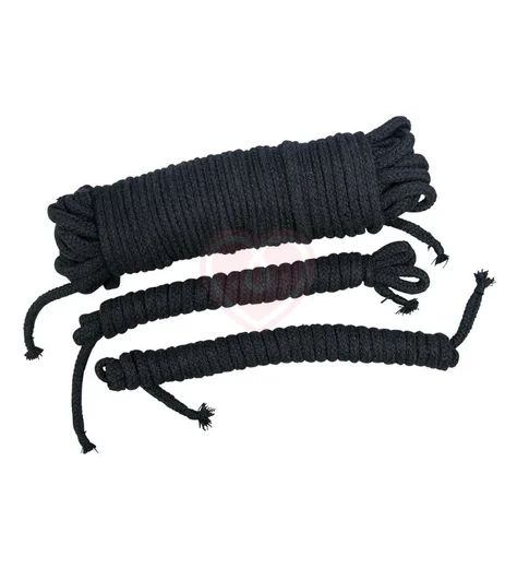 Набор хлопковых верёвок для связывания Bad Kitty Exotic Wear Bondage чёрные фото 1