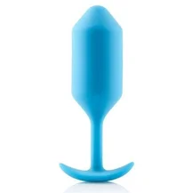 Утяжелённая анальная пробка для ношения b-Vibe Snug Plug 3 средняя голубая