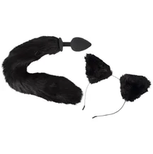 Анальная пробка с хвостом и ушки кошки Pet Play Plug and Ears
