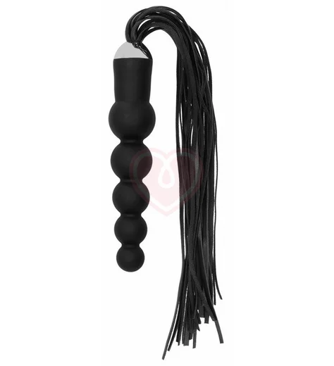 Плётка с ручкой-стимулятором Ouch! Whip with Curved Silicone Dildo чёрная фото 1