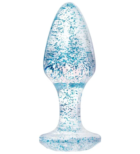 Анальная пробка ToyFa с голубыми блёстками фото 1