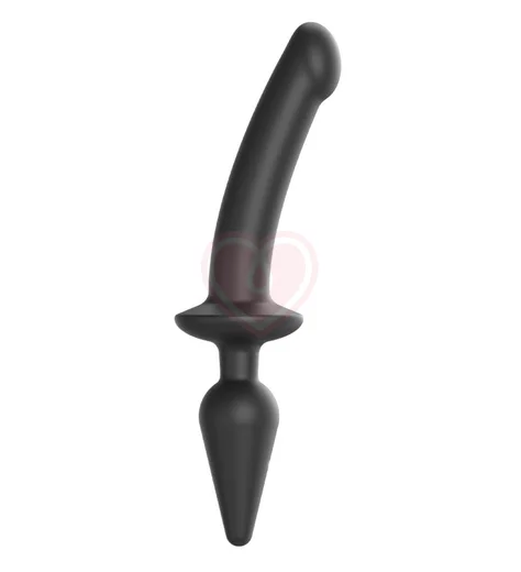 Двусторонний фаллоимитатор Strap-On-Me Switch Plug-In Semi-Realistic Dildo L чёрный фото 1