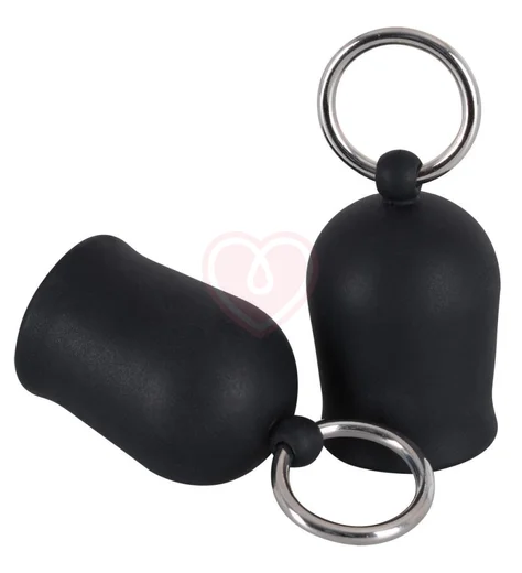 Присоски для сосков Black Velvets с металлическими кольцами фото 1
