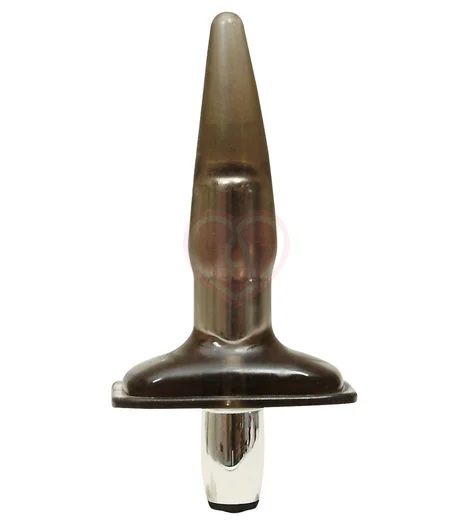 Прямая анальная пробка с вибрацией Silver Plug серая фото 1