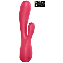 Вибратор со стимулятором клитора Satisfyer Mono Flex с приложением красный