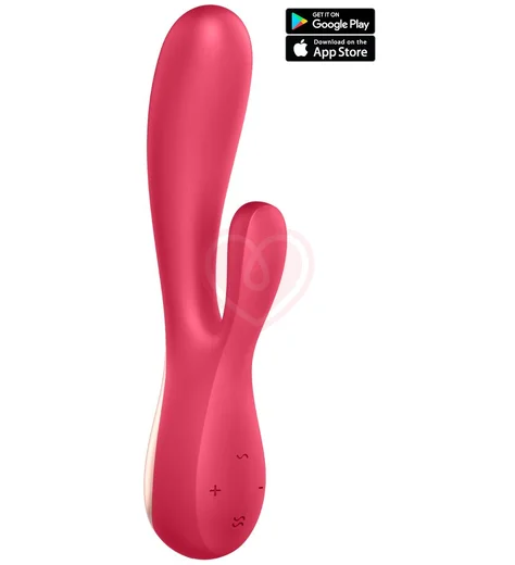 Вибратор со стимулятором клитора Satisfyer Mono Flex с приложением красный фото 1