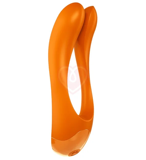 Мини-вибратор с двумя кончиками Satisfyer Candy Cane оранжевый фото 1