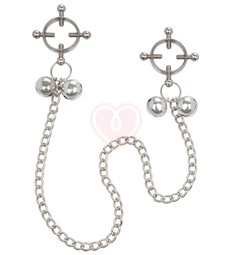 Зажимы для сосков с цепочкой и колокольчиками Nipple Grips фото 1