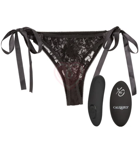 Вибратор для клитора с пультом Lace Thong Set One size чёрный фото 1