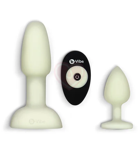 Набор для анальной стимуляции светящийся в темноте b-Vibe Asstronaut Glow In The Dark Set фото 1