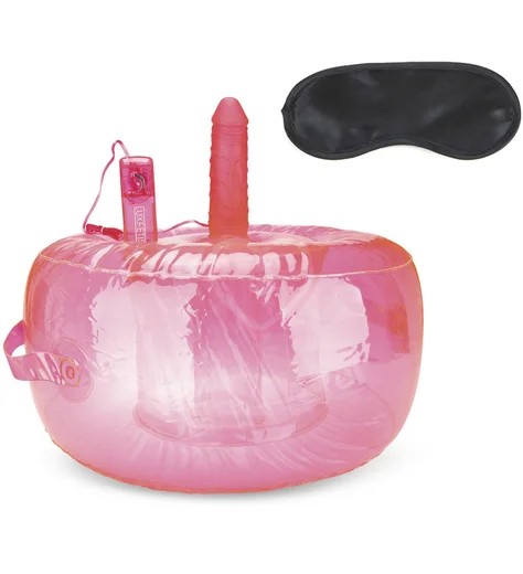 Надувная подушка с реалистичным вибратором Lux Fetish розовая фото 1