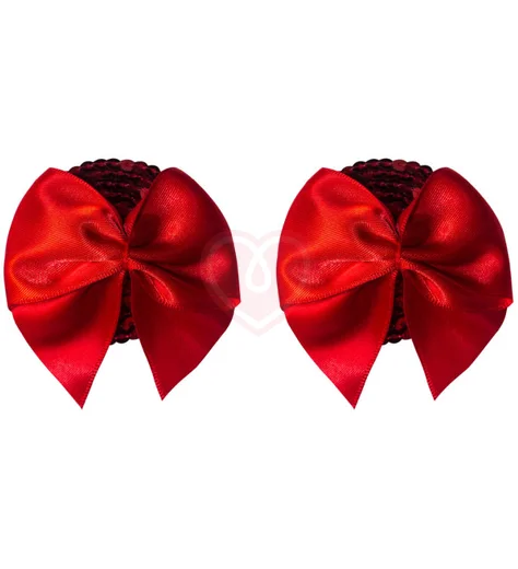 Пэстисы Burlesque Blaze круги с бантиками красные фото 1