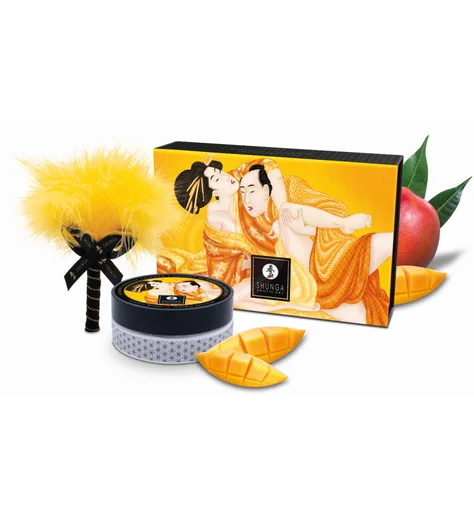 Массажная пудра с перышком Shunga Kissable Massage Powder Сочное Манго фото 1
