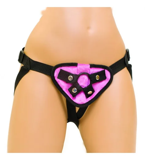 Плюшевый пояс для страпона Strap On Harness Pink розовый фото 1
