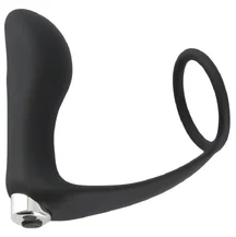 Анальный стимулятор с эрекционным кольцом Black Velvets