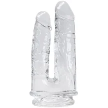 Двойной фаллоимитатор на присоске Imperium Jelly Dildo прозрачный